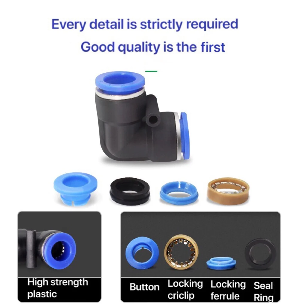 1pcs 블루 PV PVG 공압 피팅 파이프 커넥터 튜브 공기 퀵 피팅 워터 푸시 인 호스 커플 링 4mm 6mm 8mm 10mm 12mm 14mm