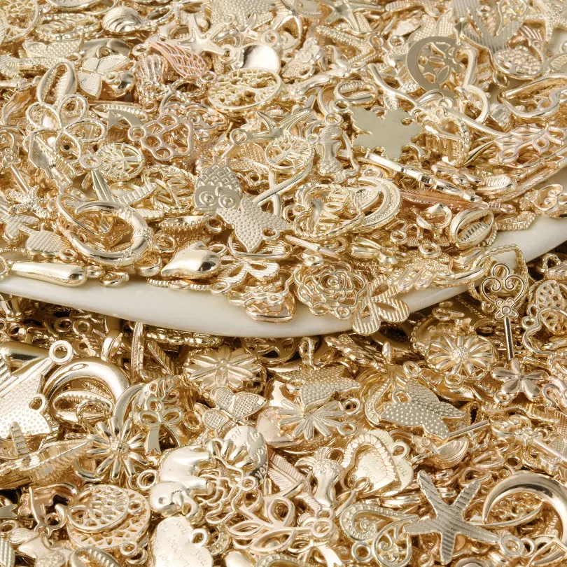 불가사리 하사마 나비 금속 DIY 펜던트 참, 주얼리 제작 액세서리용, 밝은 골드 컬러, 랜덤 믹스, 10 개, 20 개, 30 개, 50 개, 100 개