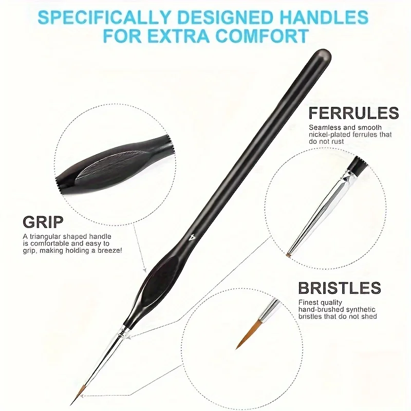 미세한 디테일을 위한 11개 정밀 페인트 브러시 세트 - Warhammer 40K, 모델 및 아트 페인트용 마이크로 팁이 있는 내구성이 뛰어난 소형 브러시