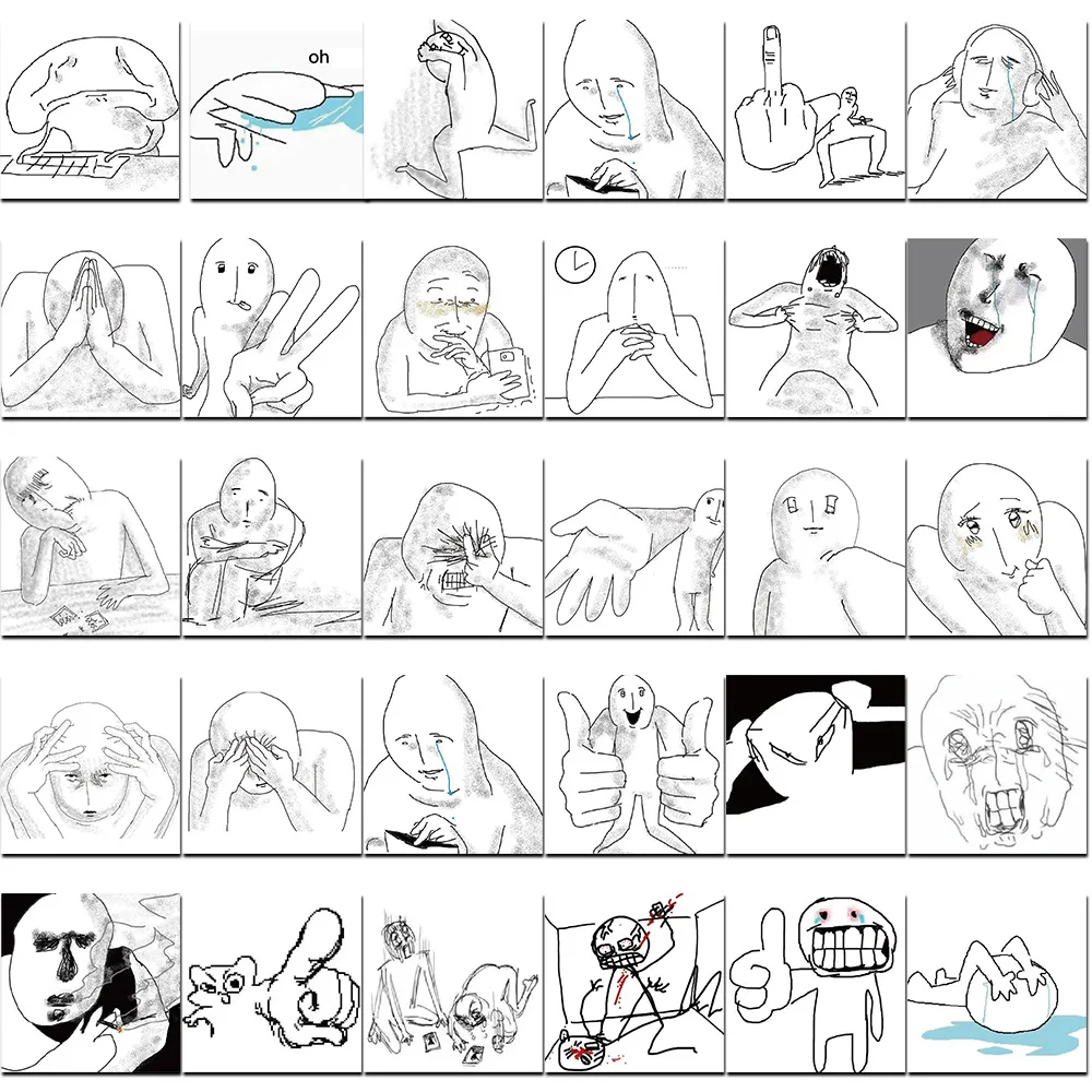 10/30/62PCS 감정적 인 분해 스푸핑 아바타 만화 스티커 DIY 전화 노트북 수하물 스케이트 보드 낙서 데칼 재미 아이 장난감