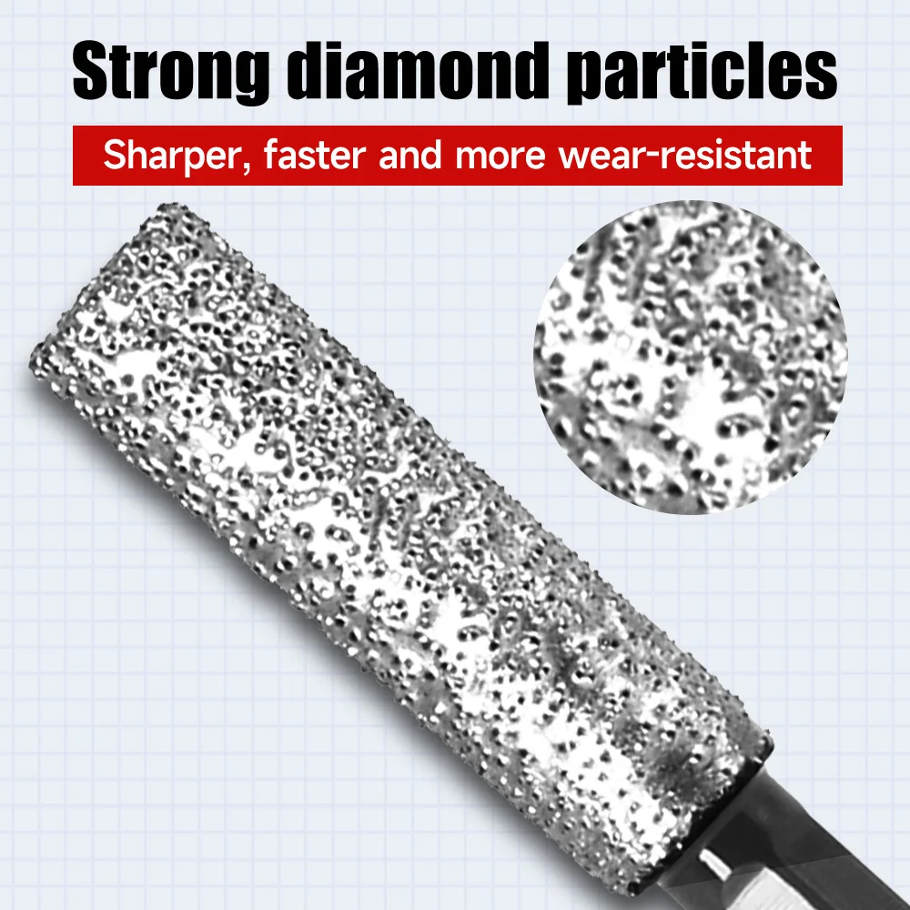 건식 세라믹 타일, 대리석, 화강암 및 도자기용 드릴링 및 연삭 육각 생크 다이아몬드 드릴 비트 구멍 톱 6-12mm
