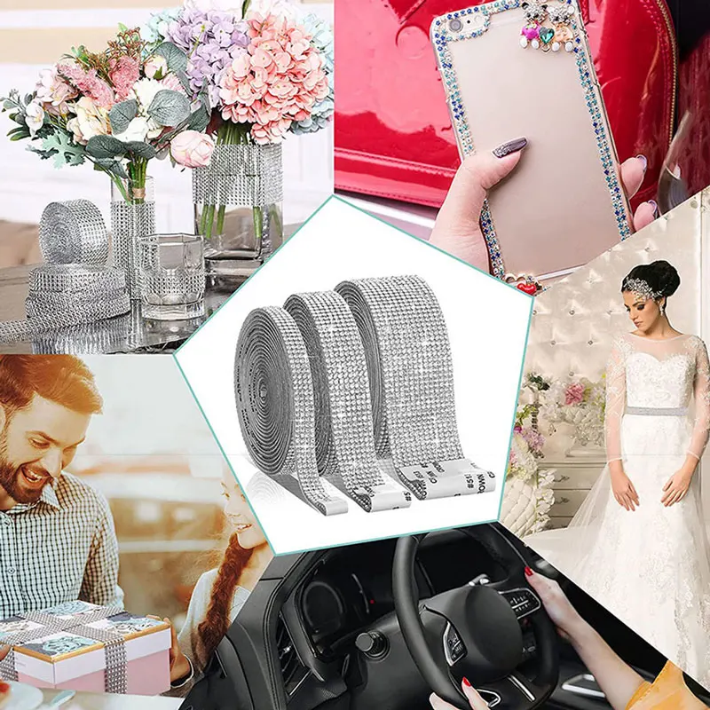 자기 접착제 크리스탈 라인 석 스티커 다이아몬드 리본 DIY 스티커 라인 석 예술 공예 자동차 전화 장식 Dropshipping