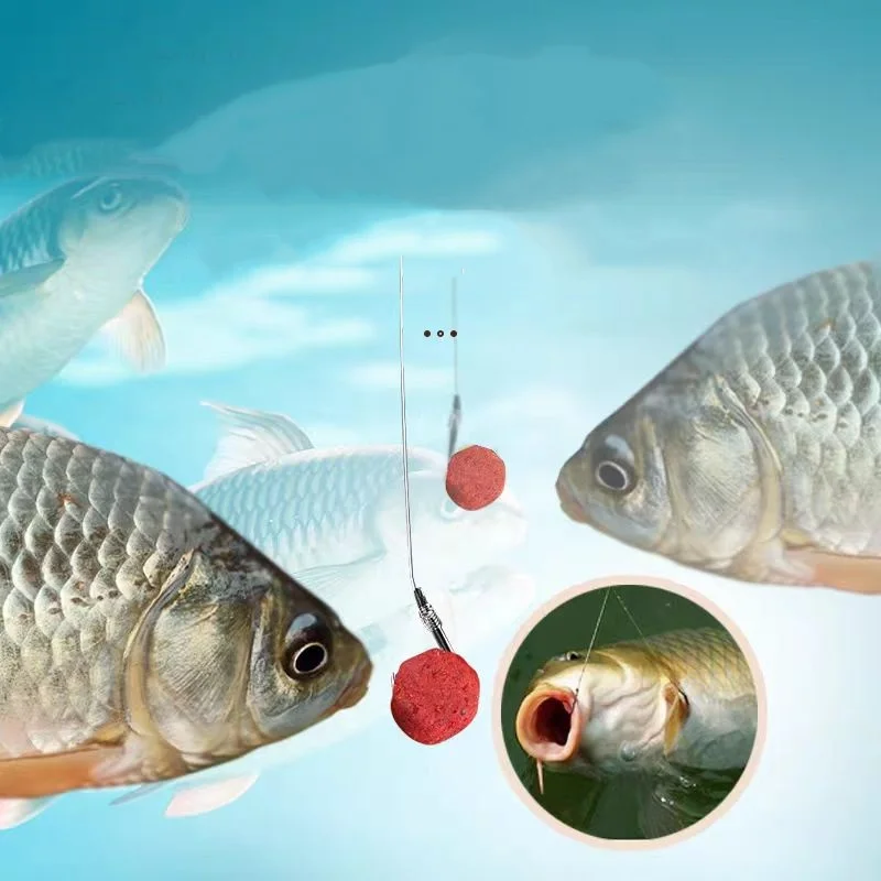 300-600PCS 세분화 된 물고기 미끼, 게으른 세분화 된 미끼, 물고기 범용 물고기 사료, 직접 후크, 높은 물고기 잡기 속도 2 팩