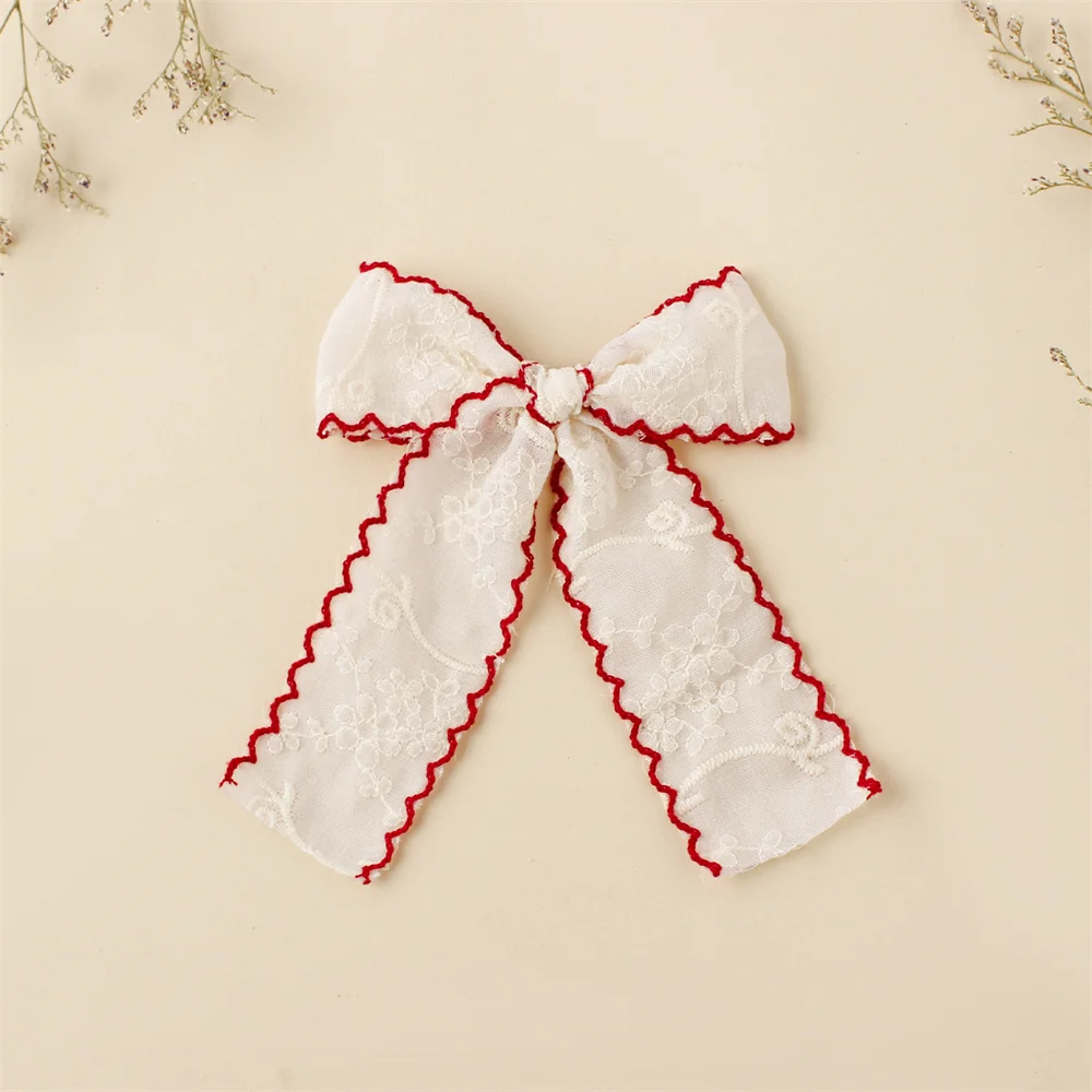 머리핀아기 머리핀헤어핀 여아용 귀여운 머리핀 바레트, 여아용 머리핀, 흰색 레이스 리본, 헤어 클립, 학교 여아, 어린이 모자, 어린이 헤어 액세서리, 1 개