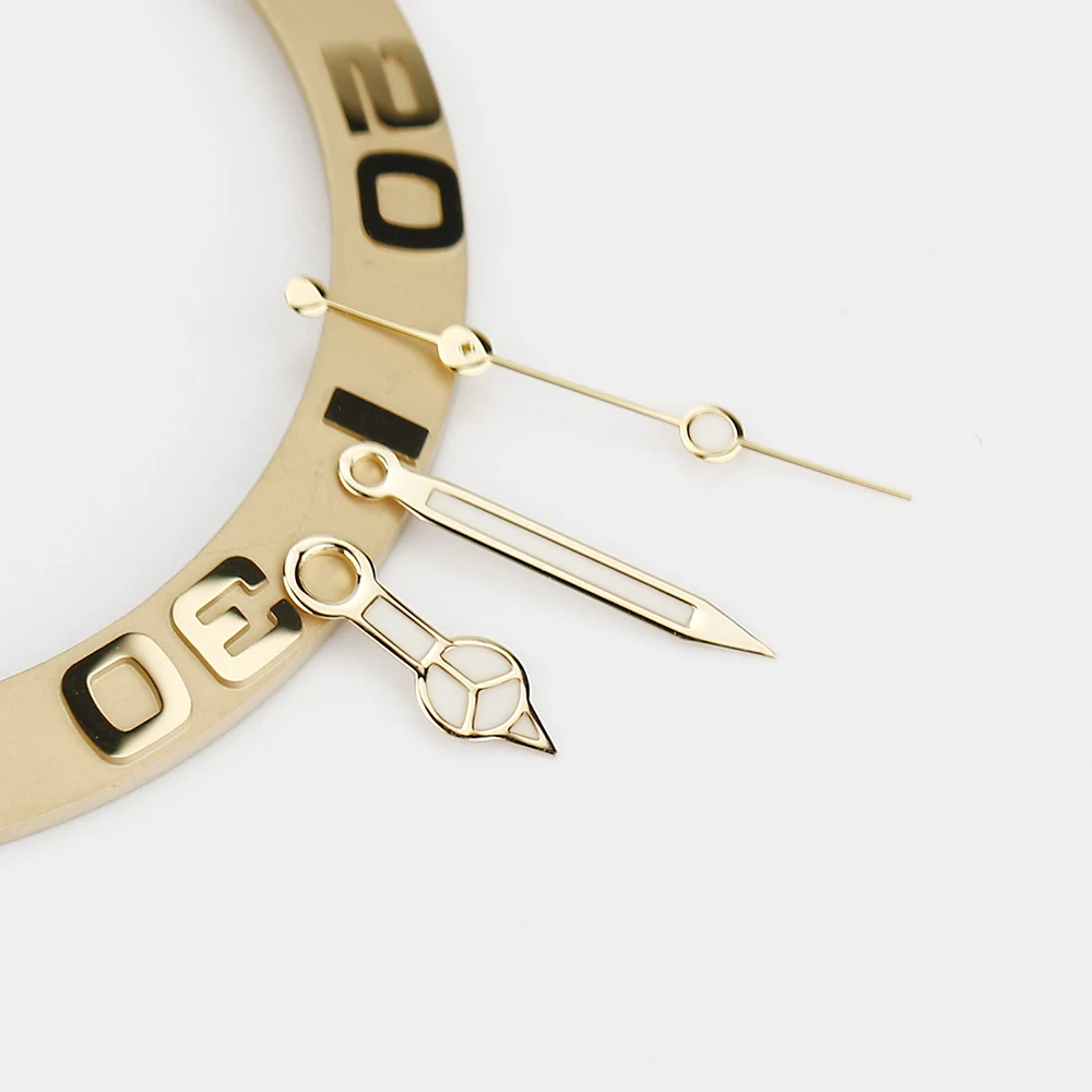 NH35 NH36 광택 핸즈 시계 포인터 8*12*13.5mm 로즈 골드 실버 핸즈 다이버 Aiguille Hands C3 블루 그린 루미너스