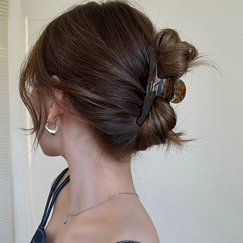 여성을위한 우아한 고급 아세테이트 머리 발톱 기질 머리 장식 레이디 빈티지 헤어 클립 패션 헤어 액세서리