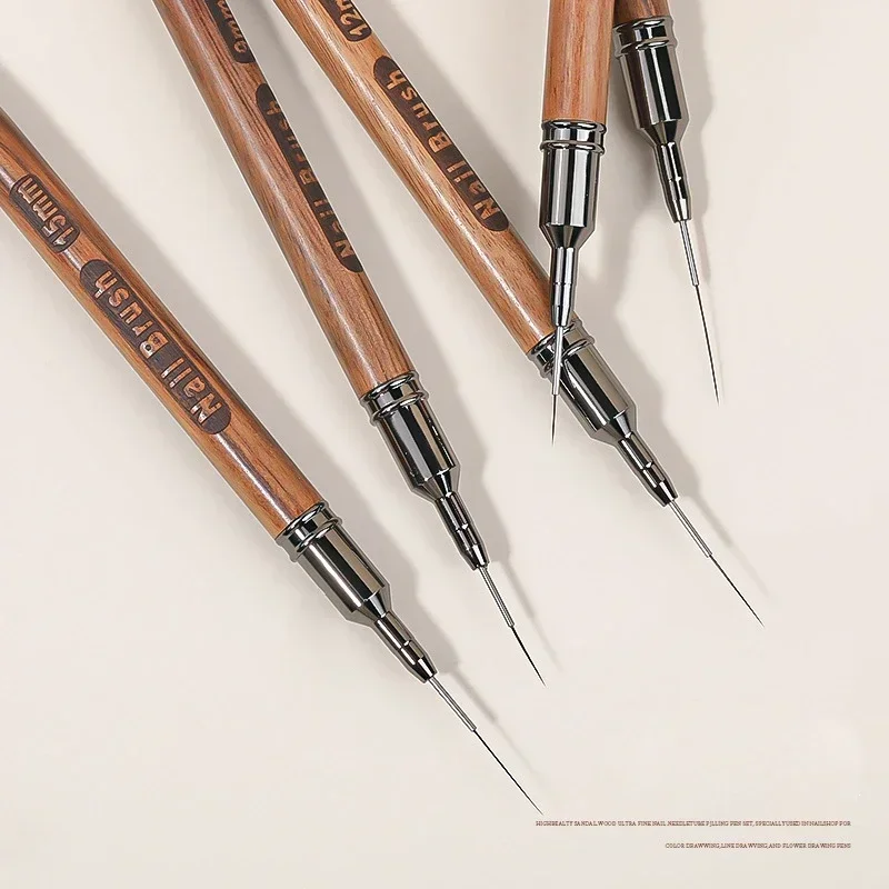 네일 브러쉬 나무 손잡이 젤 네일 아트 라이너 DIY 그림 브러시 드로잉 라인 스트라이프 꽃 그림 펜 UV 젤 매니큐어 살롱 도구