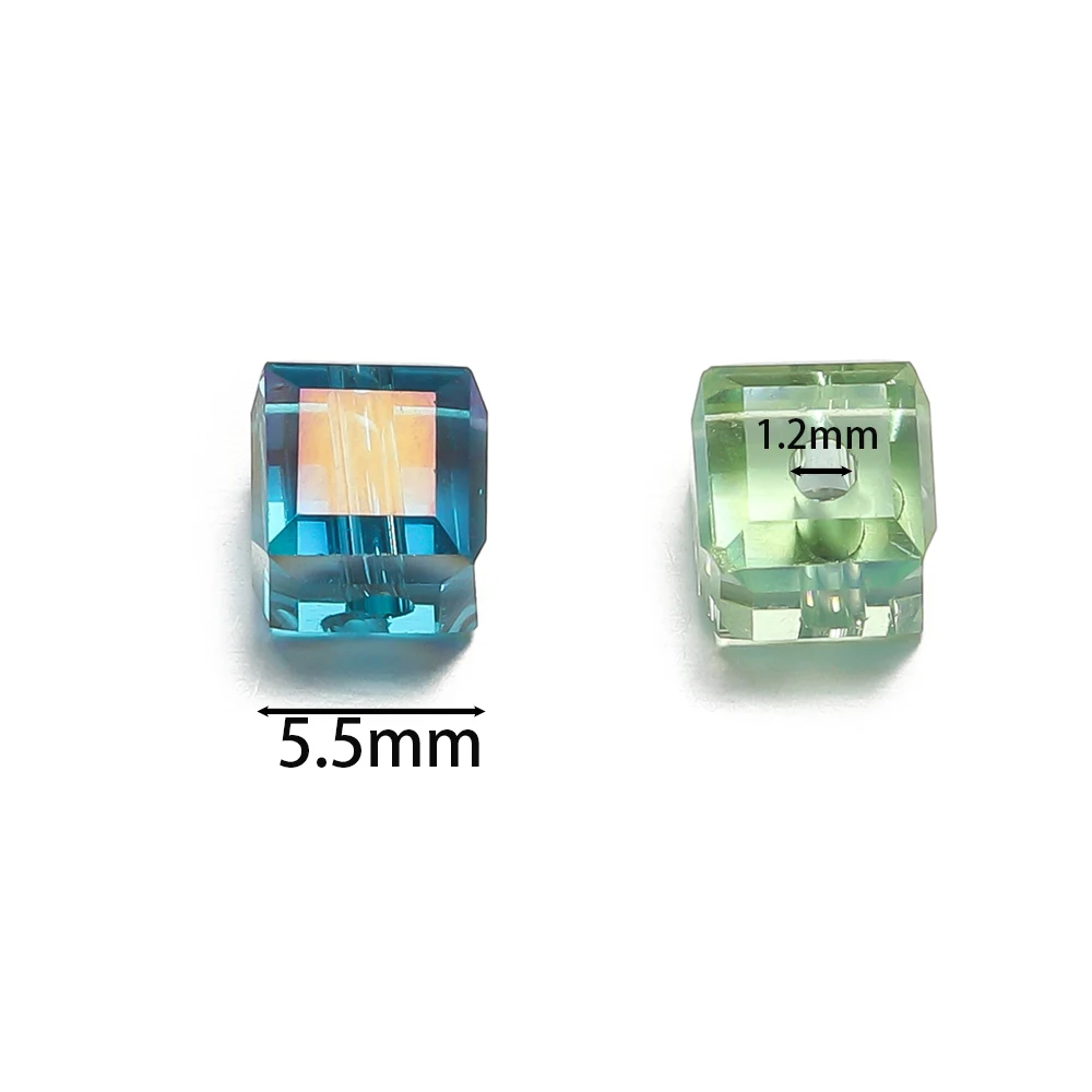 주얼리 제작용 크리스탈 스퀘어 비즈 면, 정교한 비즈, DIY 참 팔찌, 목걸이 액세서리, 로트 당 10 개, 6mm