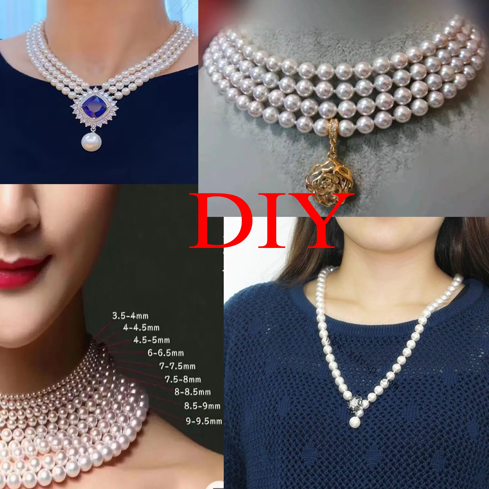 흰색 고품질 라운드 쉘 비즈 모조 진주 우아한 럭셔리 쥬얼리 DIY 목걸이 팔찌 액세서리 선물 38cm