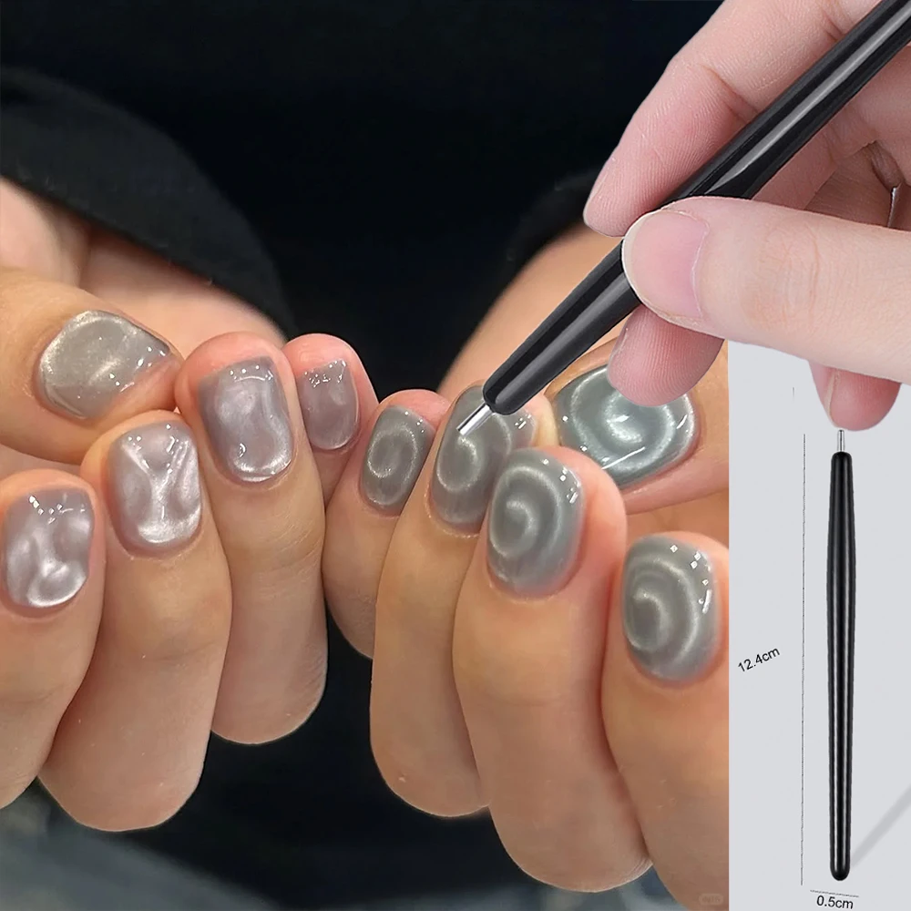 3D 뉴 롤리팝 볼텍스 캣아이 네일 마그네틱 펜 레인보우 헤일로 볼텍스 네일아트 마그넷 펜 (캣아이 마그네틱 젤 네일 폴리쉬용)