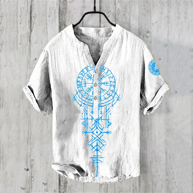 봄과 여름 남성 및 여성 셔츠 독립 스테이션 캐주얼 하와이 스타일 셔츠 남성상의 100% 린넨 새로운 핫 세일