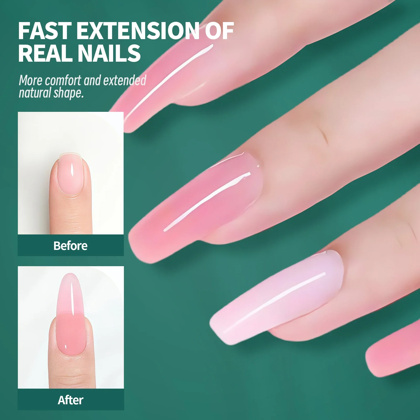 네일팝 컬러 네일 듀얼 폼 세트 폴리젤용 풀 네일 폼 재사용 가능한 네일 팁 네일 연장 폼 아크릴 네일 듀얼 폼