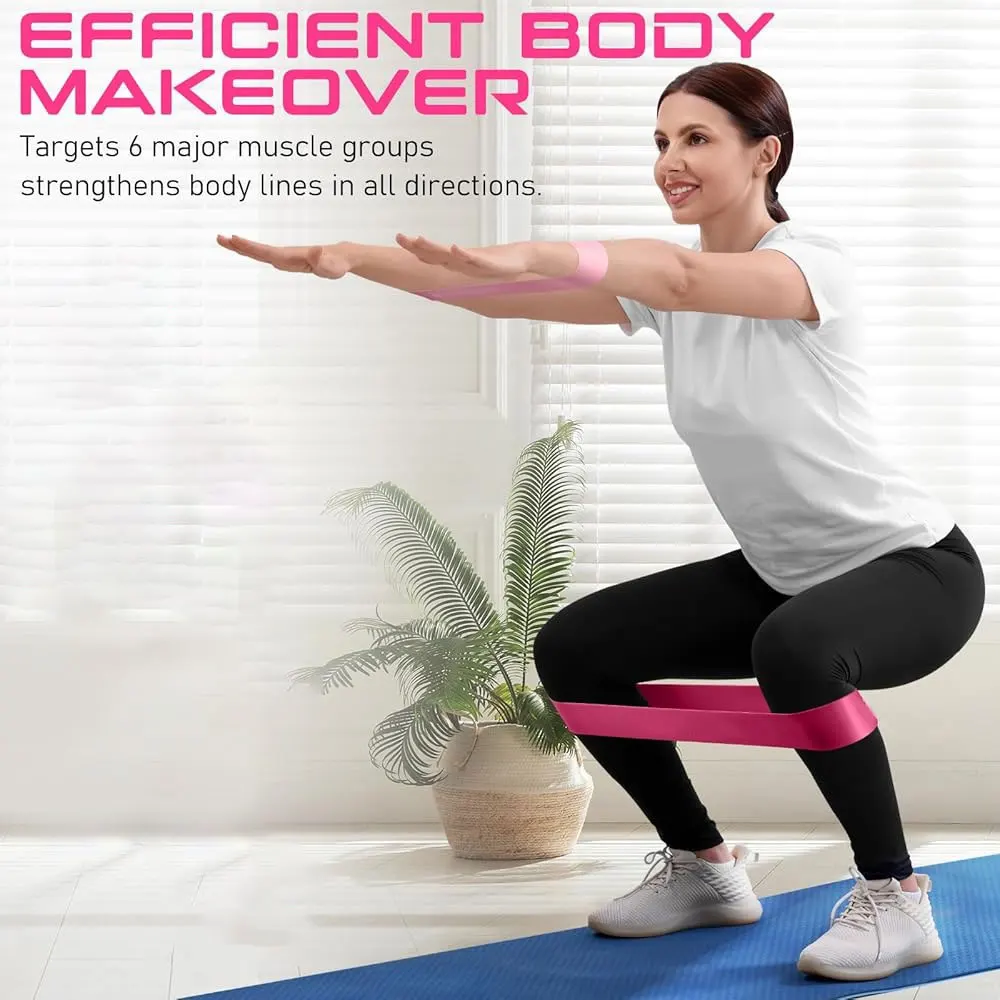 운동용 저항 밴드, 탄성 운동 루프 밴드, 부티 다리용 스트레치 밴드 요가 스타터 세트, 필라테스 플렉스밴드