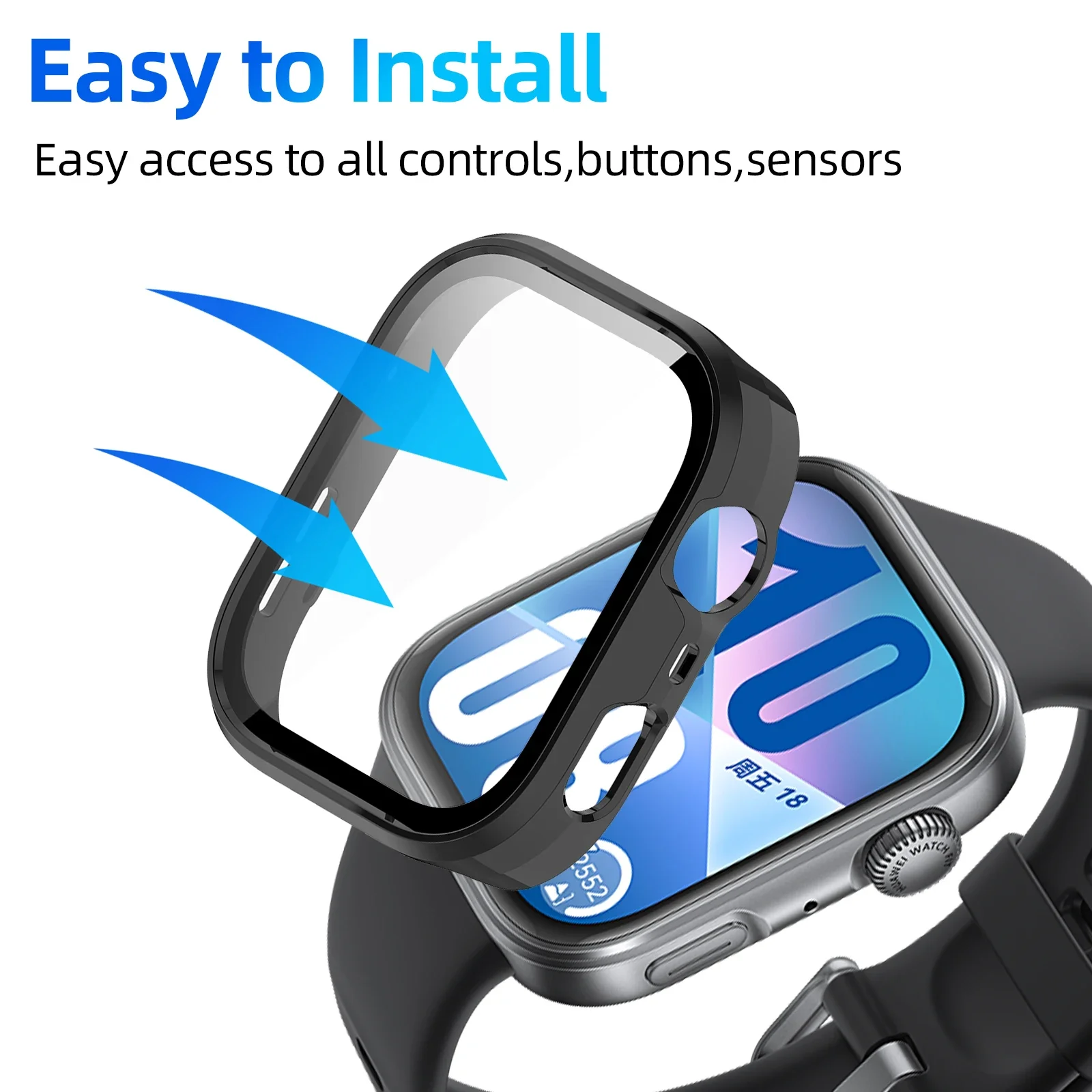 Huawei Watch Fit 4/4 Pro용 유리 + 케이스 Huawei Fit4 액세서리용 강화 유리 화면 보호기 및 하드 PC 보호 범퍼