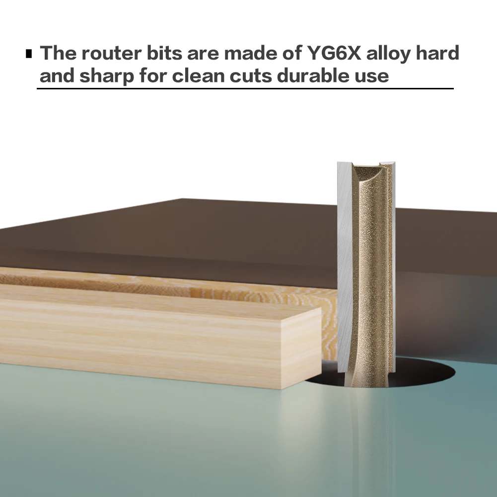 6mm 생크 CNC 스트레이트 비트 플러시 트림 싱글 더블 플루트 라우터 비트 텅스텐 카바이드 밀링 커터 목공 도구