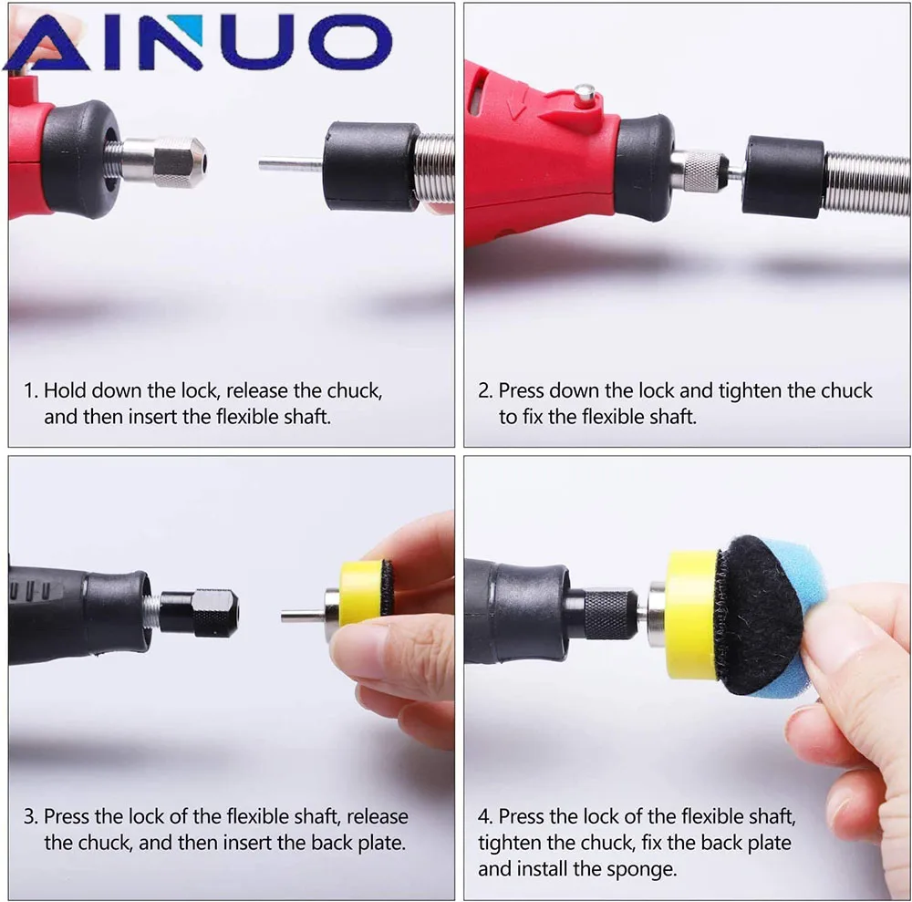 22Pcs 버핑 왁싱 연마 스폰지 패드 키트 세트 자동차 휠 허브 폴란드어 버핑 생크 왁싱 폼 폴리 셔