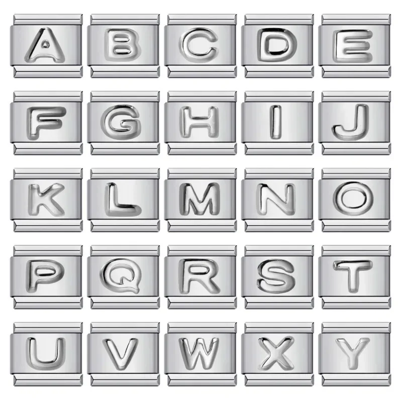 남녀공용 실버 글자 이름 이탈리아 참 핏, 9mm 스테인리스 스틸 모듈식 팔찌, 도매 주얼리, 2025 신제품 title=남녀공용 실버 글자 이름 이탈리아 참 핏, 9mm 스테인리스 스틸 모듈식 팔찌, 도매 주얼리, 2025 신제품 