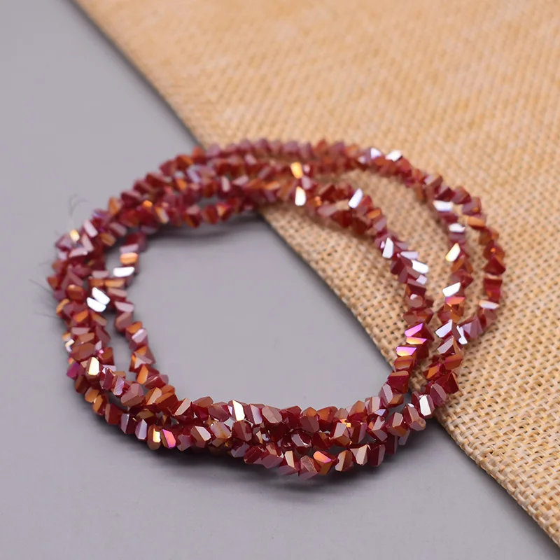 DIY 귀걸이 목걸이 제작용 삼각형 크리스탈 비즈, 느슨한 크리스탈 유리 비즈, 45 색 고품질, 4mm, 130 개