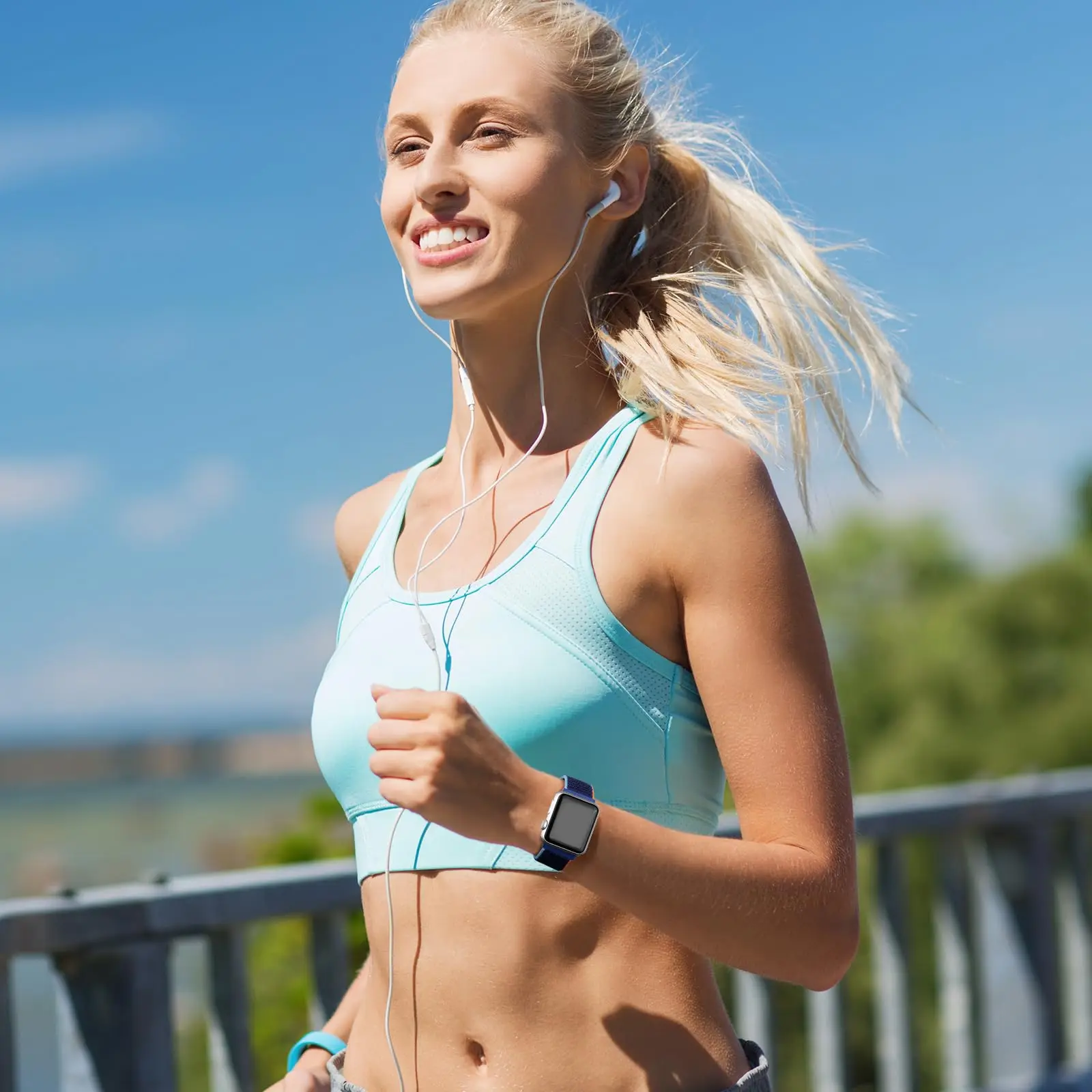 Apple Watch 10 용 나일론 스트랩 42mm 46mm Ultra 2 49mm IWatch 9 8 7 6 5 4 3SE 45mm 41mm 44mm 용 통기성 교체 용 손목 밴드