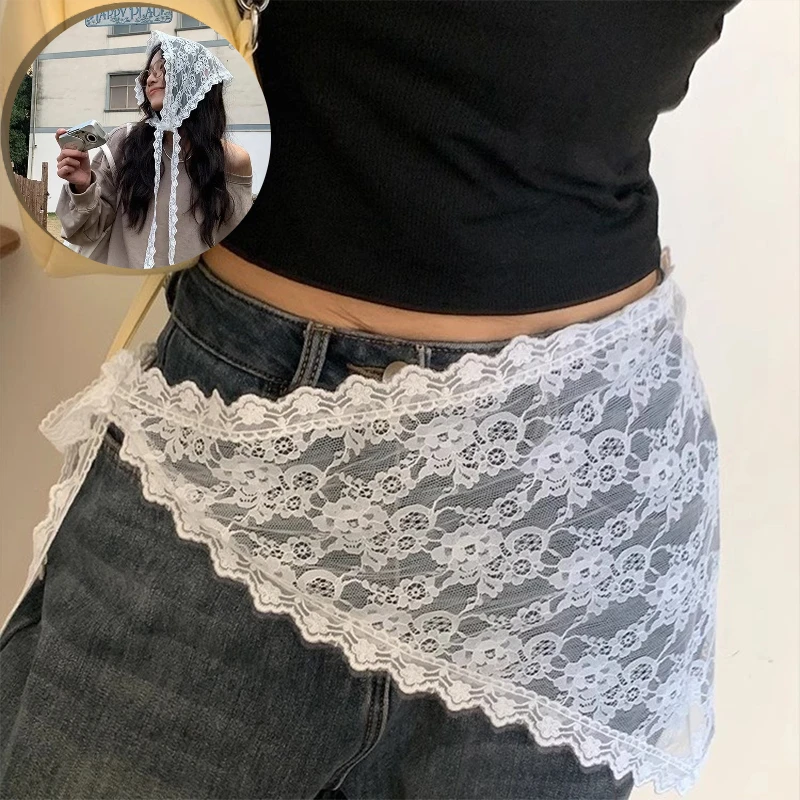 INS 스타일 삼각형 레이스 손수건 작은 앞치마의 맞춤형 유행 레이어링 부드러운 다목적 한국 머리 스카프 헤어 스카프 title=INS 스타일 삼각형 레이스 손수건 작은 앞치마의 맞춤형 유행 레이어링 부드러운 다목적 한국 머리 스카프 헤어 스카프