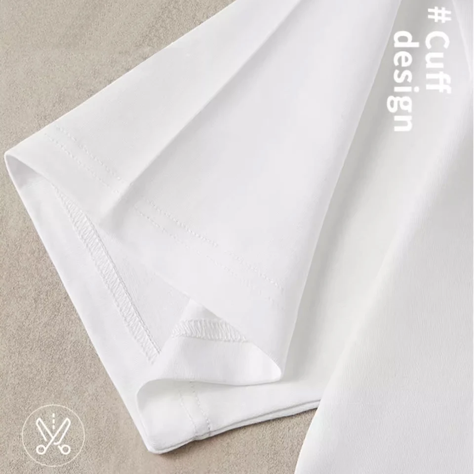 220gsm 헤비 플러스 사이즈 남성용 무지 반팔 티셔츠 여름 고품질 코튼 솔리드 컬러 트렌디 캐주얼 화이트 블랙 상의