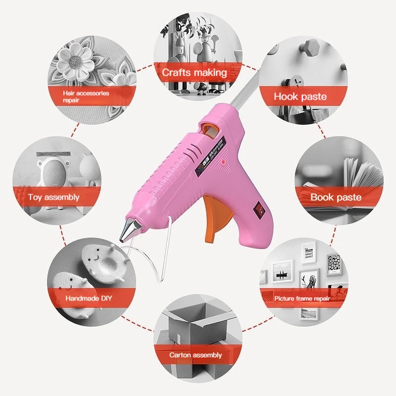 핫멜트 글루건, 7mm 투명 글루스틱 미니 건, 가정용 전기 온열 건, 수리 도구, 특수 스틱 세트, 70W