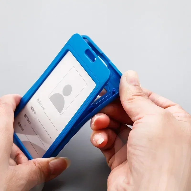 여자 학생 신용 카드 커버 케이스 파우치 크리 에이 티브 투명 개폐식 간호사 배지 의사 ID 카드 홀더 클립 배지