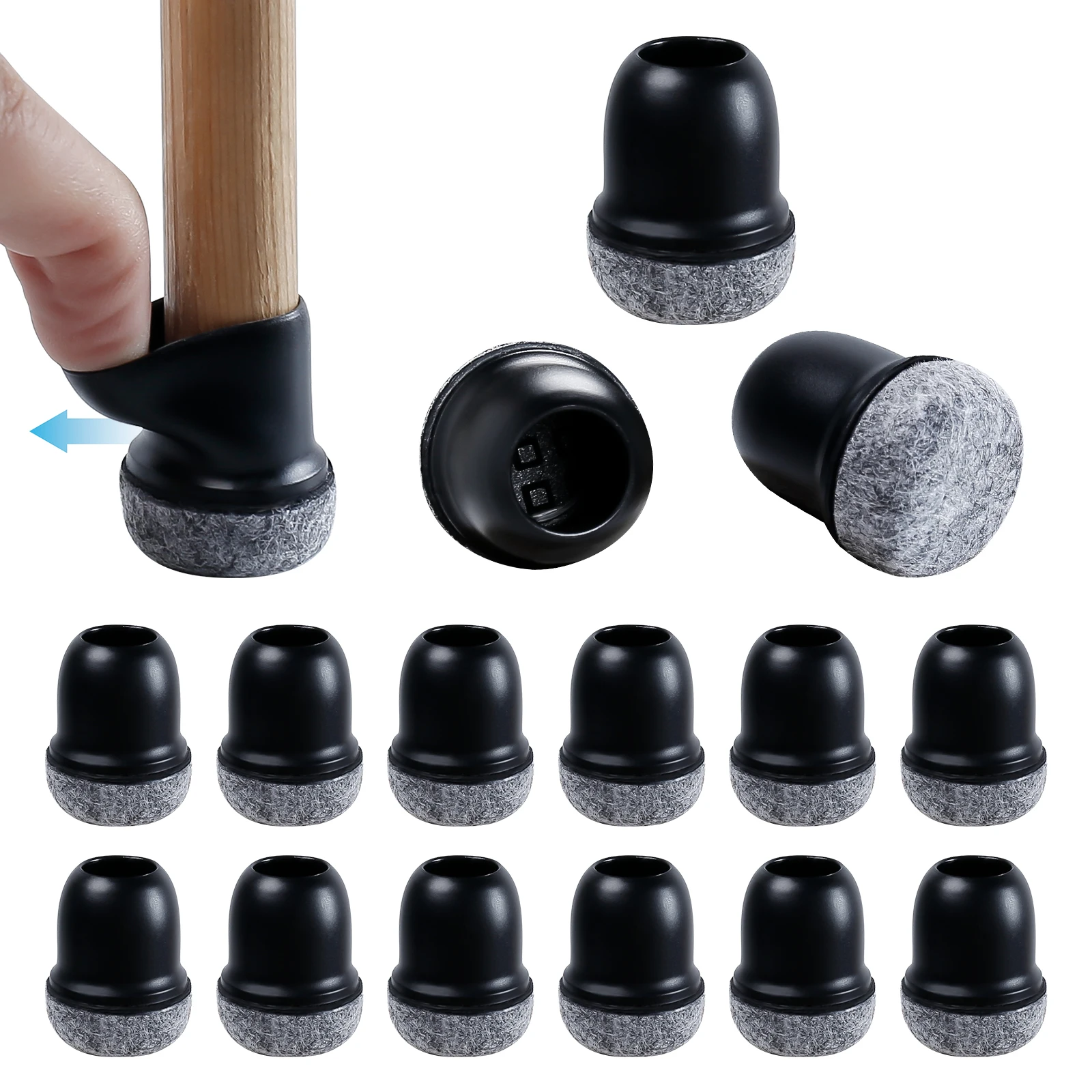 16PCS 의자 다리 보호대 미끄럼 방지 실리콘 360 ° 나무 바닥용 펠트 패드 바닥 포장 두꺼운 가구 다리 커버 title=16PCS 의자 다리 보호대 미끄럼 방지 실리콘 360 ° 나무 바닥용 펠트 패드 바닥 포장 두꺼운 가구 다리 커버 