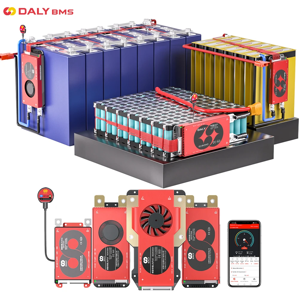 Daly BMS  스마트 BMS LiFePo4 4S 12V BMS 8S 24S 72V 48V 16S 40A 60A 100A 150A 200A 250A 300A 3.7V 리튬 이온 BMS 7S 13S 14S 3.2V BMS