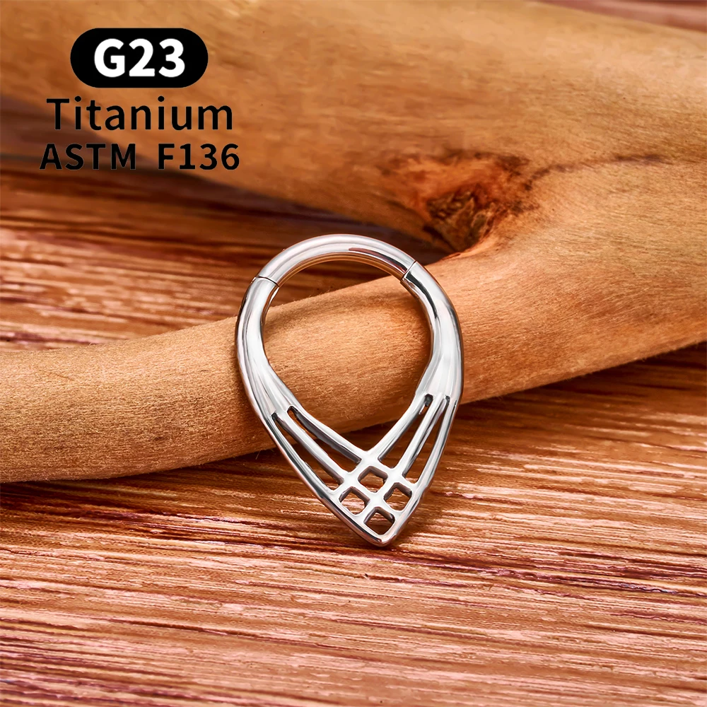 ASTM F136 G23 티타늄 피어싱 Septum 하트 코 링 16G 힌지 리모콘 Tragus 연골 헬릭스 귀걸이 펑크 바디 쥬얼리