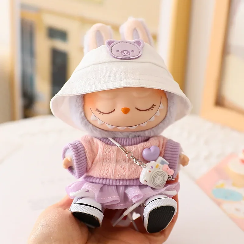 Labubu 인형 옷 Tulle 스커트 세트 17cm Ropa Labubu 인형 액세서리 용 세련된 복장 교체