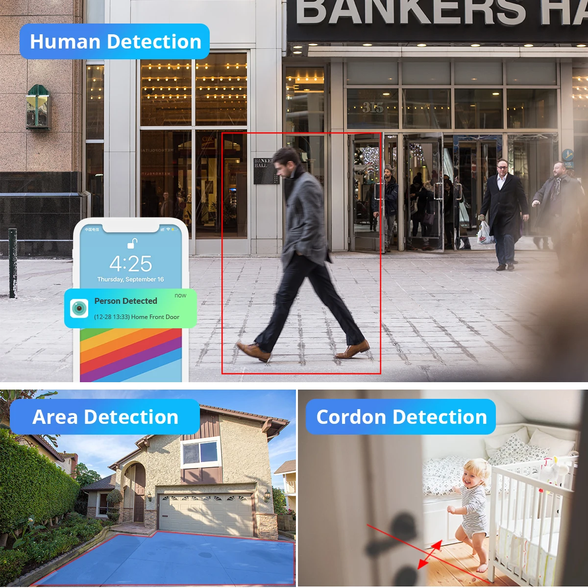 8MP 4K IP 카메라 Wifi 무선 5MP AI 인간 감지 iCSee CCTV 총알 야외 감시 보안 보호 비디오 카메라 캠