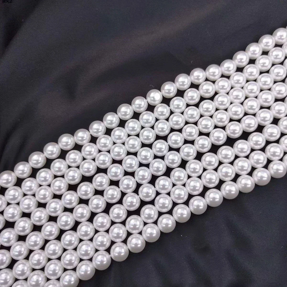 흰색 고품질 라운드 쉘 비즈 모조 진주 우아한 럭셔리 쥬얼리 DIY 목걸이 팔찌 액세서리 선물 38cm