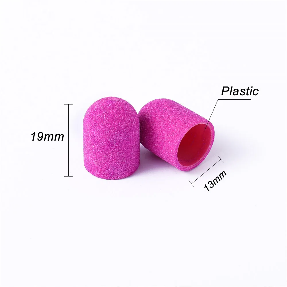 2 크기 샌딩 밴드 블록 캡 전문 페디큐어 풋 케어 도구 그릿 네일 샌딩 캡 전기 네일 드릴 커터 선물