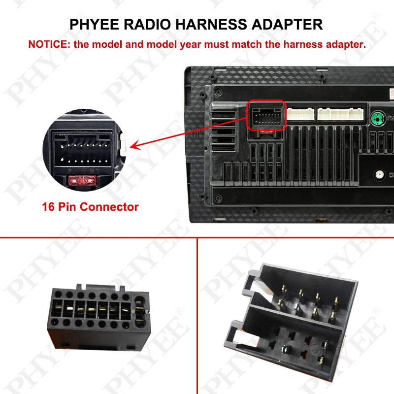 ISO 배선 하네스 어댑터, 2Din 차량용 안드로이드 라디오 헤드 유닛(16핀 포함), 자동차 전기 케이블, 플러그 앤 플레이