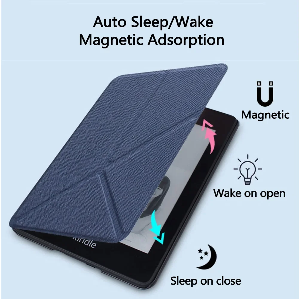 Kindle 용 접이식 스탠드 케이스 2024 2022 2021 Paperwhite Colorsoft 1 2 3 5 6 10th 11th 12th Generation 6 6.8 7 인치 파우치 커버