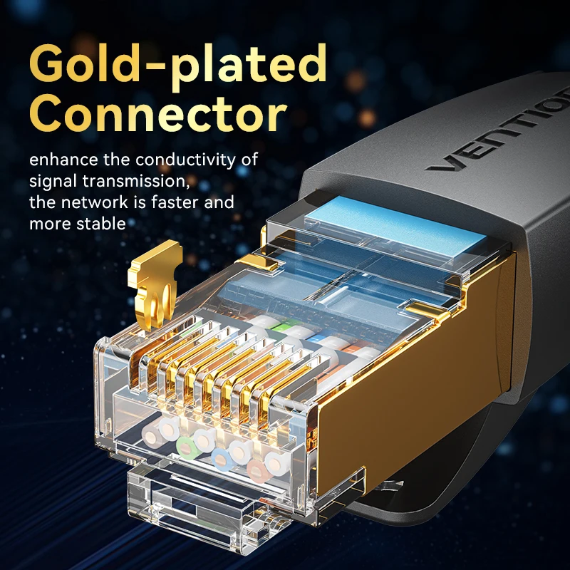Vention CAT8 이더넷 케이블 40Gbps 2000MHz CAT 8 네트워킹 코튼 브레이드 인터넷 Lan 코드 노트북 PS 5 라우터 RJ45 케이블