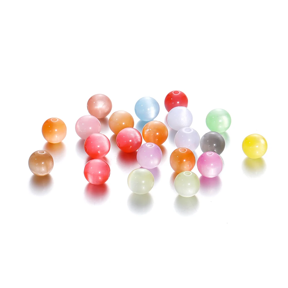 10/20 개/몫 8/10/12mm 수지 둥근 모양 느슨한 스페이서 비즈 수제 만들기 보석 Diy 팔찌 목걸이 액세서리