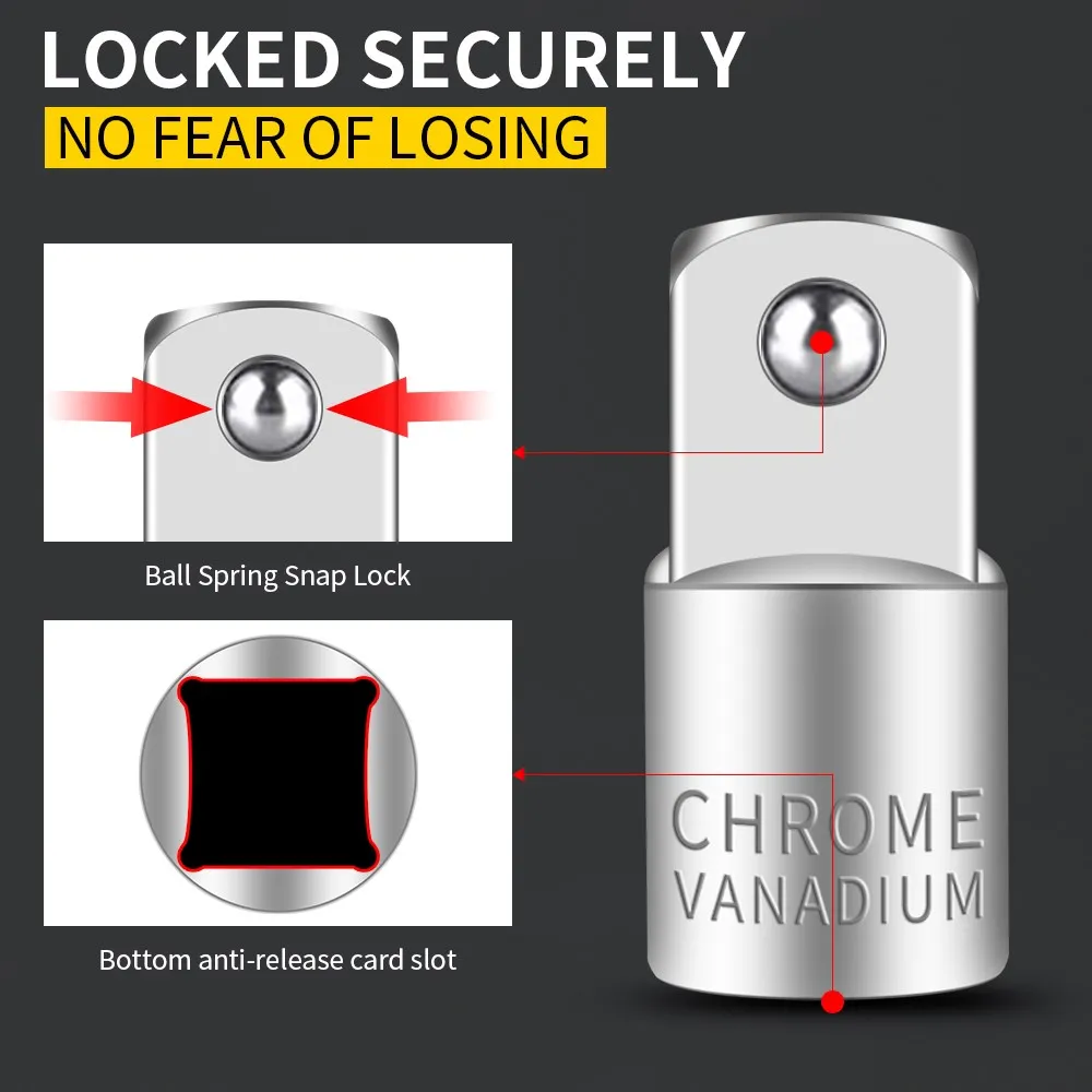 Onnfang 소켓 어댑터 드라이브 헤드 래칫 렌치 1/2 3/8 1/4 CR-V 크롬 바나듐 스틸 자동차 자전거 차고 홈 수리 도구