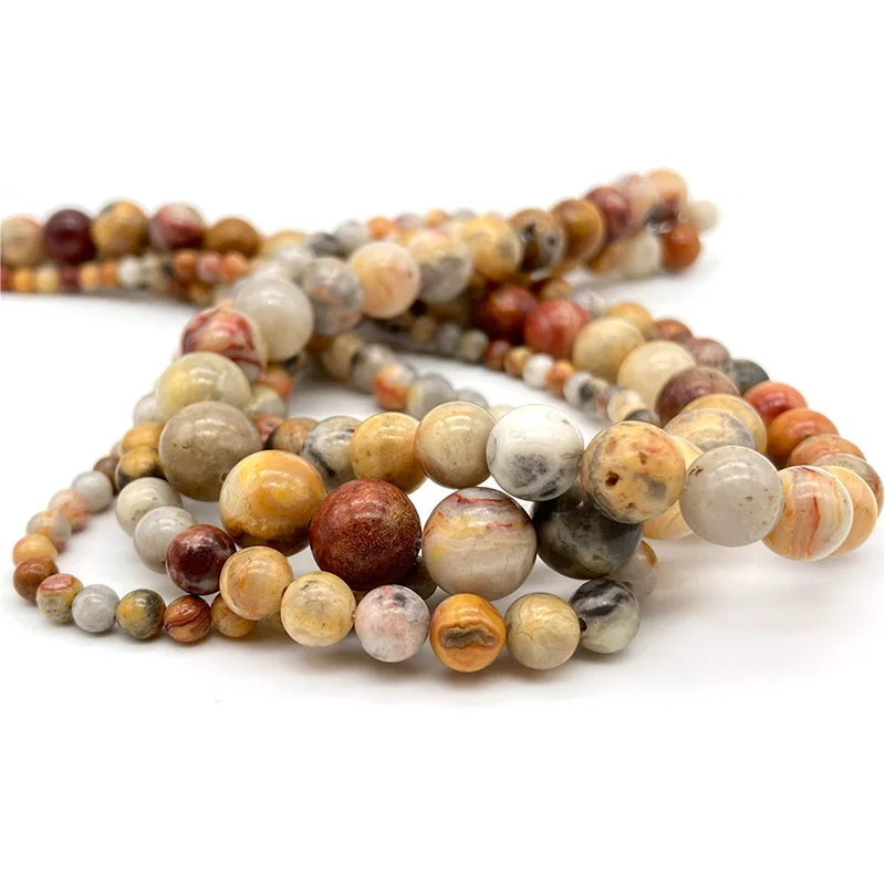 주얼리 제작용 루즈 라운드 비즈, 천연 스톤 비즈, 자수정 아마조나이트 마노 옥, 팔찌 목걸이 DIY, 4mm, 6mm, 8mm, 10mm