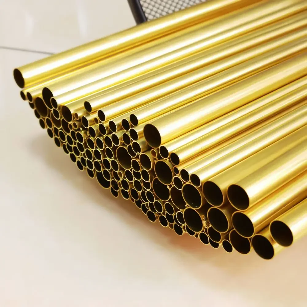 황동 튜브 OD1-7.5mm 길이 300 500mm 원형 황동 합금 파이프 직선형 작은 외경 마감 그리기 정밀한 두께 0.2-3