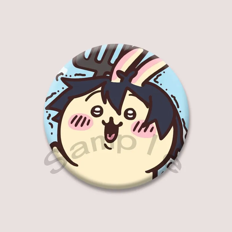 귀여운 치이카와 배지 만화 애니메이션 주변 옷깃 핀 Tinplate 라운드 브로치 숄더백 액세서리 기념품 선물