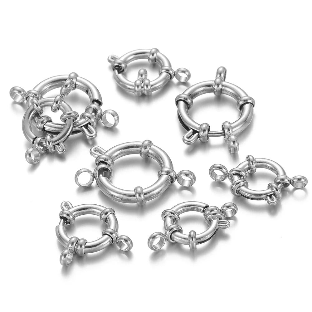 4 개/몫 스테인레스 스틸 골드 라운드 스프링 Clasps 팔찌 쇄골 목걸이에 대 한 후크 8 커넥터 DIY 쥬얼리 결과 만들기