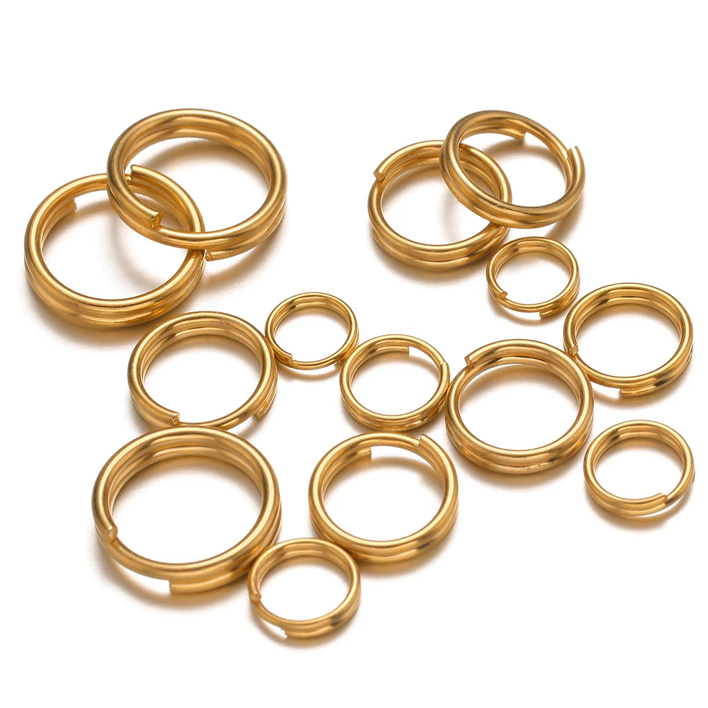 50-100pcs 스테인레스 스틸 더블 루프 오픈 점프 링 골드 분할 링 커넥터 DIY 쥬얼리 결과 만들기 도매