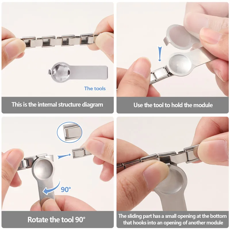 체커보드 팬더 코끼리 참 이탈리아 링크, 스테인레스 스틸 팔찌, DIY 쥬얼리 만들기, 패션 참 팔찌, 9mm