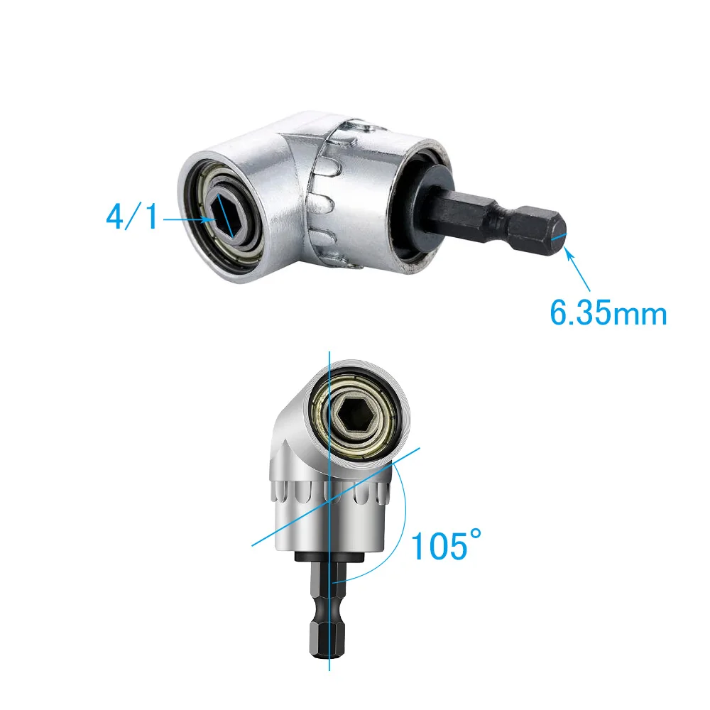 1pc 105 각도 확장 스크류 드라이버 소켓 홀더 어댑터 조정 가능한 비트 노즐 스크류 드라이버 비트 직각 헤드