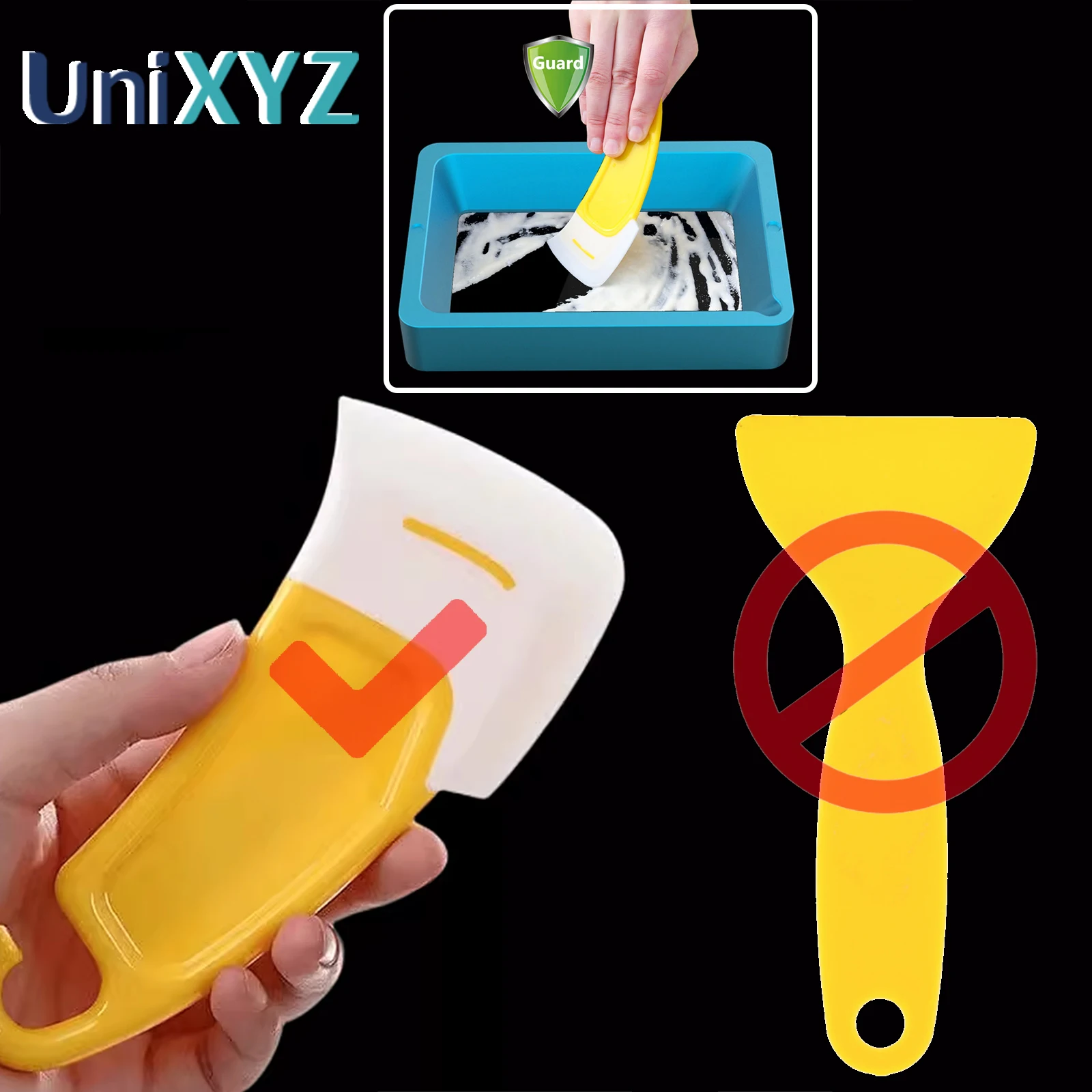 Anycubic Photon Elegoo MARS LCD DLP SLA 3D 프린터 부품 용 부드러운 광 경화 수지 트로프 탱크 청소 고무 스크레이퍼 title=Anycubic Photon Elegoo MARS LCD DLP SLA 3D 프린터 부품 용 부드러운 광 경화 수지 트로프 탱크 청소 고무 스크레이퍼