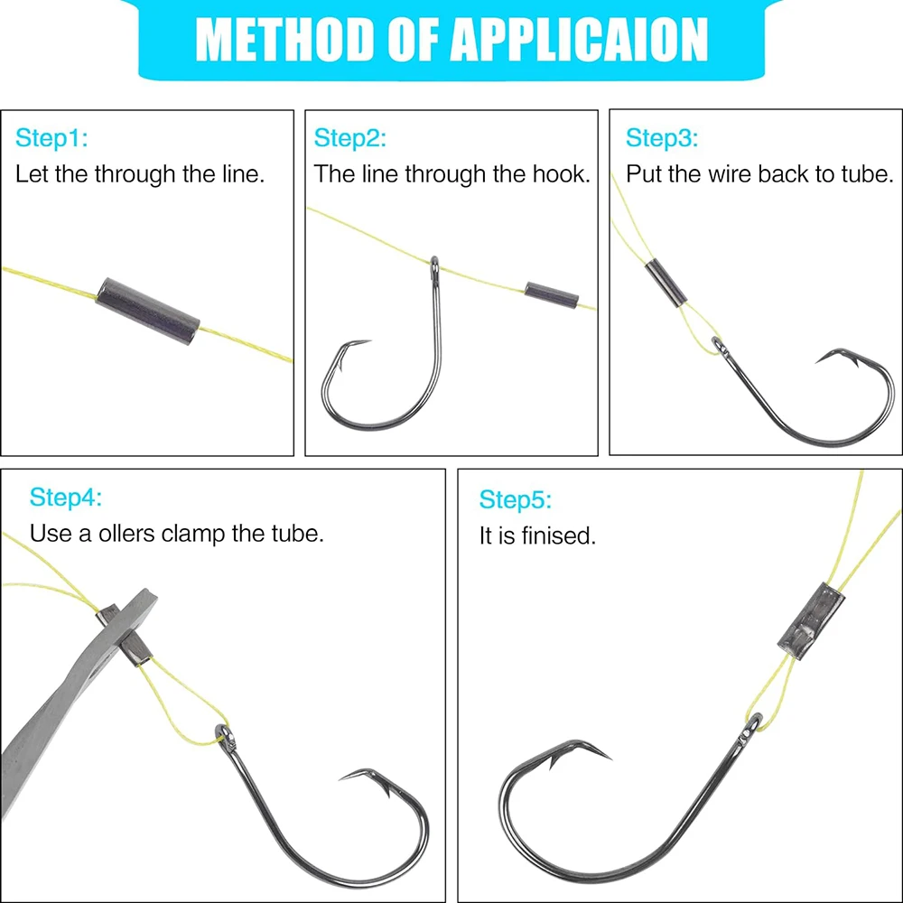 100Pcs 단일 배럴 압착 슬리브 구리 튜브 낚시 라인 슬리브 압착 슬리브 케이블 와이어 커넥터 낚시 태클