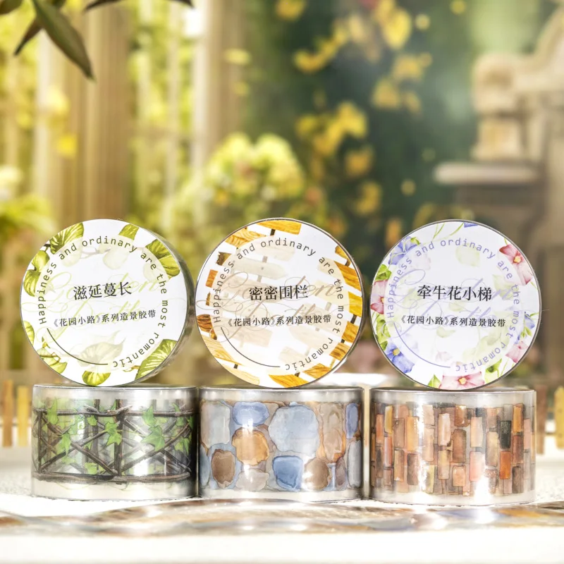 25mm * 2m 애완 동물 테이프 정원 경로 DIY Scrapbooking 장식 사진 앨범 콜라주 정크 저널 재료 미학 스티커