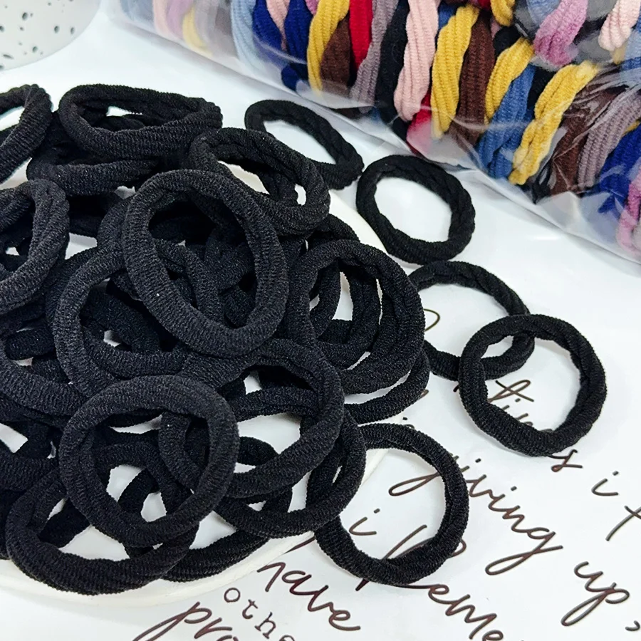 50 개/대 여자를위한 다채로운 원활한 탄성 헤어 밴드 여자 Pongtail 홀더 헤어 타이 고무 밴드 헤어 밴드 헤어 액세서리